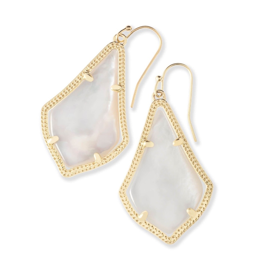 Alex Gold Drop Earrings In Ivory Pearl